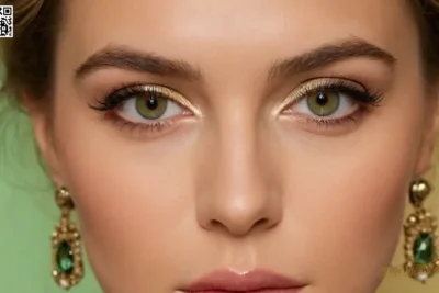 Una fotografía de retrato revela un personaje de diseñadores de moda expertos a través de sus cautivadores ojos verdes de avella y accesorios intrincados