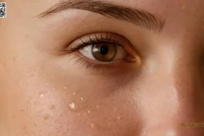 Un retrato de cerca revela las imperfecciones de la naturaleza a través de los poros agrandados en medio de la piel suave; una imagen que muestra la belleza y la vida dentro de las imperfecciones.