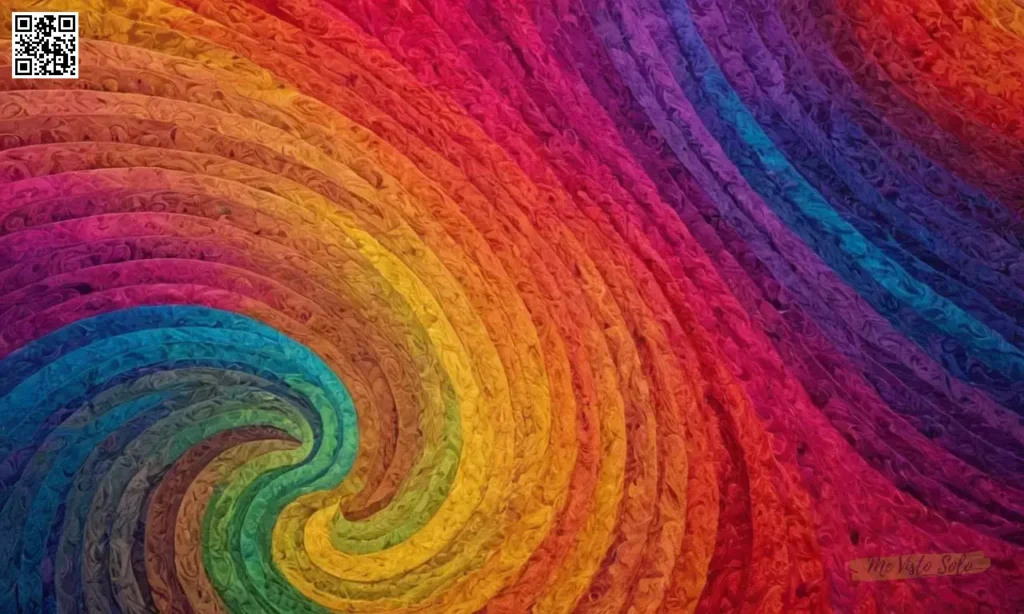 Visualiza un espectro vibrante de colores y sus transiciones sin costuras en este gradiente de color mesmerizante con patrones de girar similar a un lienzo de arte abstracto.